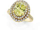 Yellow gold Double Halo Fancy Yellow Oval  Diamond Pave Band with Four-Prong Setting_39