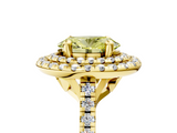 Yellow gold Double Halo Fancy Yellow Oval  Diamond Pave Band with Four-Prong Setting_43