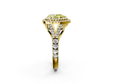 Yellow gold Double Halo Fancy Yellow Pear  Cut Diamond Split Shank Ring with Four Prong Setting_22