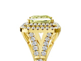Yellow gold Double Halo Fancy Yellow Princess -Shaped Split Shank Diamond Ring with Prong Setting_20