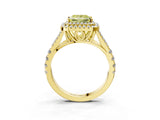 Yellow gold Double Halo Fancy Yellow Princess Cut Diamond Split Shank Engagement Ring with Four-Prong Setting_6