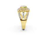 Yellow gold Double Halo Fancy Yellow Princess Cut Diamond Split Shank Pave Set Ring_5