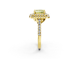 Yellow gold Double Halo Fancy Yellow Princess  Diamond Pave Band with Four-Prong Setting_19