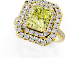 Yellow gold Double Halo Fancy Yellow Radiant  Diamond Pave Band with Four-Prong Setting_44