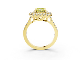 Yellow gold Double Halo Fancy Yellow Radiant  Diamond Pave Band with Four-Prong Setting_46
