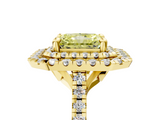 Yellow gold Double Halo Fancy Yellow Radiant  Diamond Pave Band with Four-Prong Setting_48