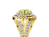 Yellow gold Double Halo Fancy Yellow Round -Shaped Split Shank Diamond Ring with Prong Setting_20