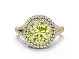 Yellow gold Double Halo Fancy Yellow Round Cut Diamond Split Shank Engagement Ring with Four-Prong Setting_3