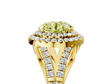 Yellow gold Double Halo Fancy Yellow Round Cut Diamond Split Shank Engagement Ring with Four-Prong Setting_8