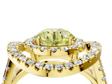 Yellow gold Double Halo Fancy Yellow Round Cut Diamond Split Shank Prong Setting Ring_4