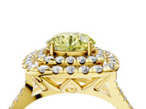 Yellow gold Double Halo Fancy Yellow Round  Cut Pave Split Shank Prong Set Ring_19