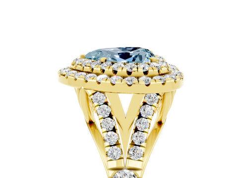 Yellow gold Double Halo Heart Cut Aquamarine Split Shank Engagement Ring with Four-Prong Setting_5