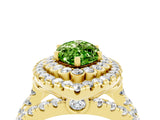 Yellow gold Double Halo Marquise Cut Diamond Split Shank Pave Set Ring_4