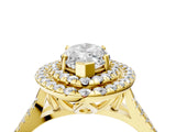 Yellow gold Double Halo Marquise Cut Pave Split Shank Prong Set Ring_19