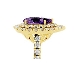 Yellow gold Double Halo Pear Cut Amethyst Pavé Band with Four-Prong Setting_5