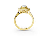 Yellow gold Double Halo Pear Cut Pave Split Shank Prong Set Ring_18