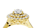 Yellow gold Double Halo Pear Cut Pave Split Shank Prong Set Ring_19