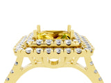Yellow gold Double Halo Princess Cut Yellow Sapphire Pavé Band with Four-Prong Setting_28