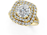 Yellow gold Double Halo Round Cut Pave Split Shank Prong Set Ring_19