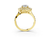 Yellow gold Double Halo Round Cut Pave Split Shank Prong Set Ring_21