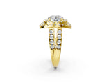 Yellow gold Double Halo Round Diamond Split Shank Prong Setting Ring_16