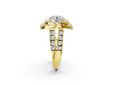 Yellow gold Double Halo Round Diamond Split Shank Prong Setting Ring_28