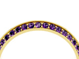 Yellow gold Double Row Pavé Round Amethyst Eternity Band with Channel Setting_10