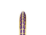 Yellow gold Double Row Pavé Round Amethyst Eternity Band with Channel Setting_11
