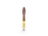 Yellow gold Double Row Pavé Round Amethyst Eternity Band with Channel Setting_8