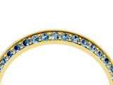 Yellow gold Double Row Pavé Round Aquamarine Eternity Band with Channel Setting_10