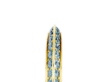 Yellow gold Double Row Pavé Round Aquamarine Eternity Band with Channel Setting_11