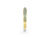 Yellow gold Double Row Pavé Round Aquamarine Eternity Band with Channel Setting_8
