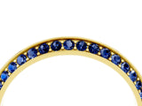 Yellow gold Double Row Pavé Round Blue Sapphire Eternity Band with Channel Setting_10