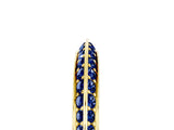 Yellow gold Double Row Pavé Round Blue Sapphire Eternity Band with Channel Setting_11