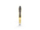 Yellow gold Double Row Pavé Round Blue Sapphire Eternity Band with Channel Setting_8