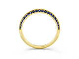 Yellow gold Double Row Pavé Round Blue Sapphire Eternity Band with Channel Setting_9