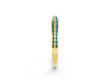 Yellow gold Double Row Pavé Round Blue Topaz Eternity Band with Channel Setting_20