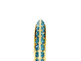 Yellow gold Double Row Pavé Round Blue Topaz Eternity Band with Channel Setting_23