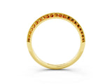 Yellow gold Double Row Pavé Round Citrine Eternity Band with Channel Setting_21