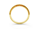 Yellow gold Double Row Pavé Round Citrine Eternity Band with Channel Setting_33