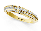 Yellow gold Double Row Pavé Round Diamond Channel Set Band_5