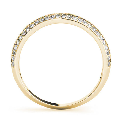 Yellow gold Double Row Pavé Round Diamond Eternity Band with Channel Setting 1