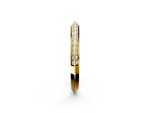 Yellow gold Double Row Pavé Round Diamond Eternity Band with Channel Setting