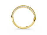 Yellow gold Double Row Pavé Round Diamond Eternity Band with Channel Setting_104
