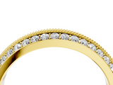 Yellow gold Double Row Pavé Round Diamond White Gold Band with Shared Prong Setting_26