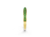 Yellow gold Double Row Pavé Round Emerald Eternity Band with Channel Setting_20