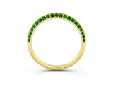 Yellow gold Double Row Pavé Round Emerald Eternity Band with Channel Setting_21