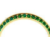 Yellow gold Double Row Pavé Round Emerald Eternity Band with Channel Setting_22