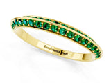 Yellow gold Double Row Pavé Round Emerald Eternity Band with Channel Setting_31