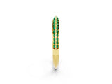 Yellow gold Double Row Pavé Round Emerald Eternity Band with Channel Setting_32